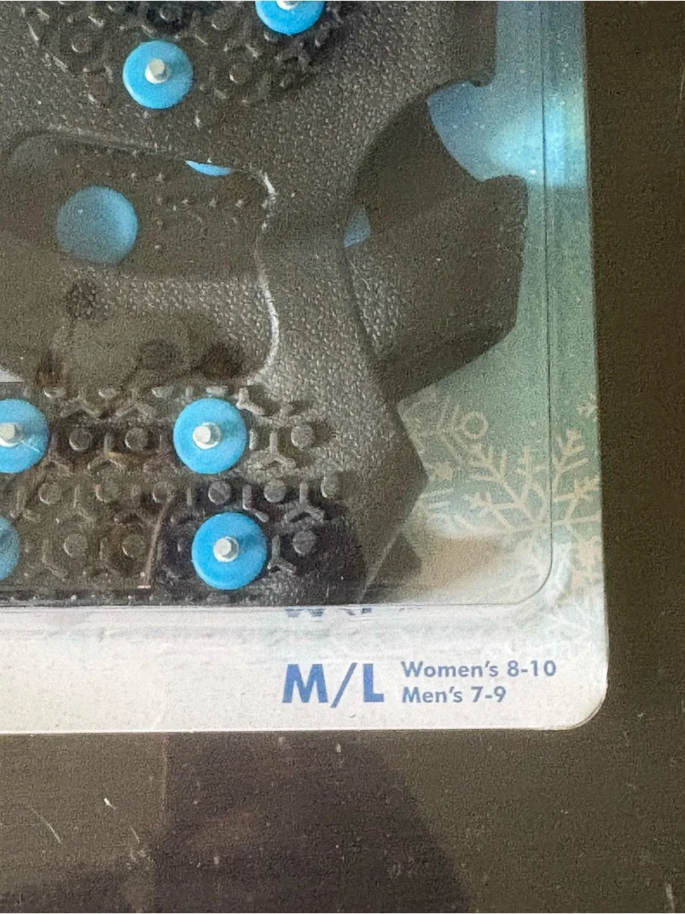 Snow Treads M/L Black with Blue Studs - Ice Traction Cleats